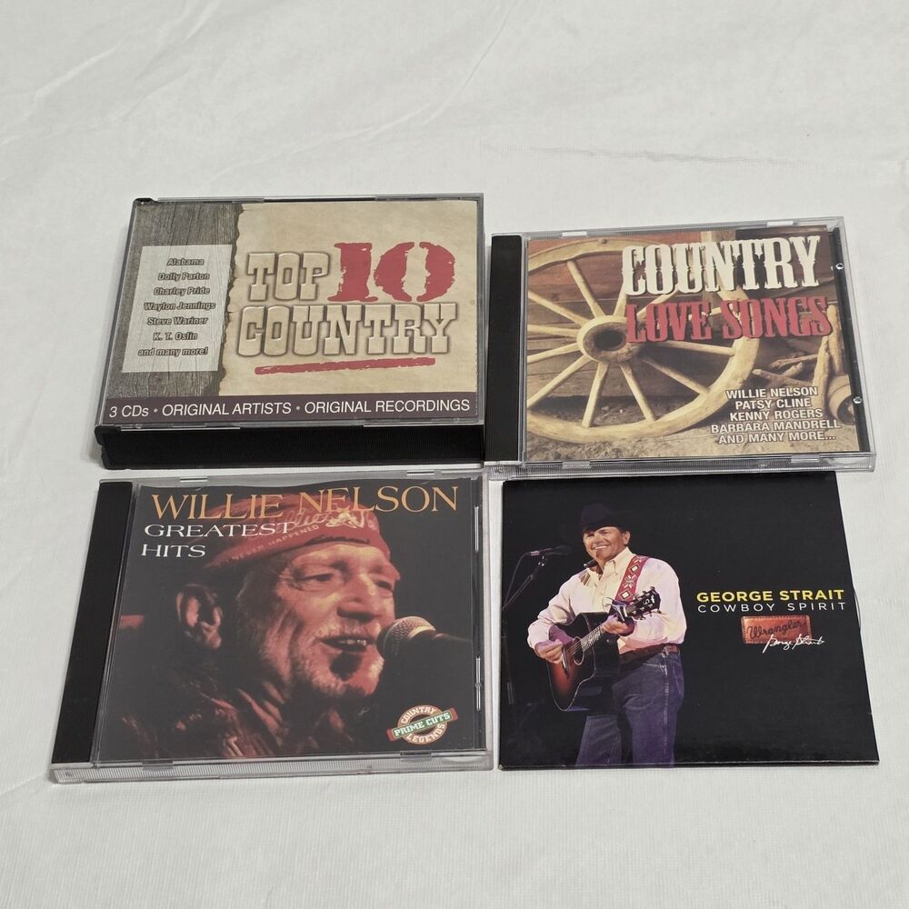 Four Country CDs Strait, Nelson, Love Songs (4)
